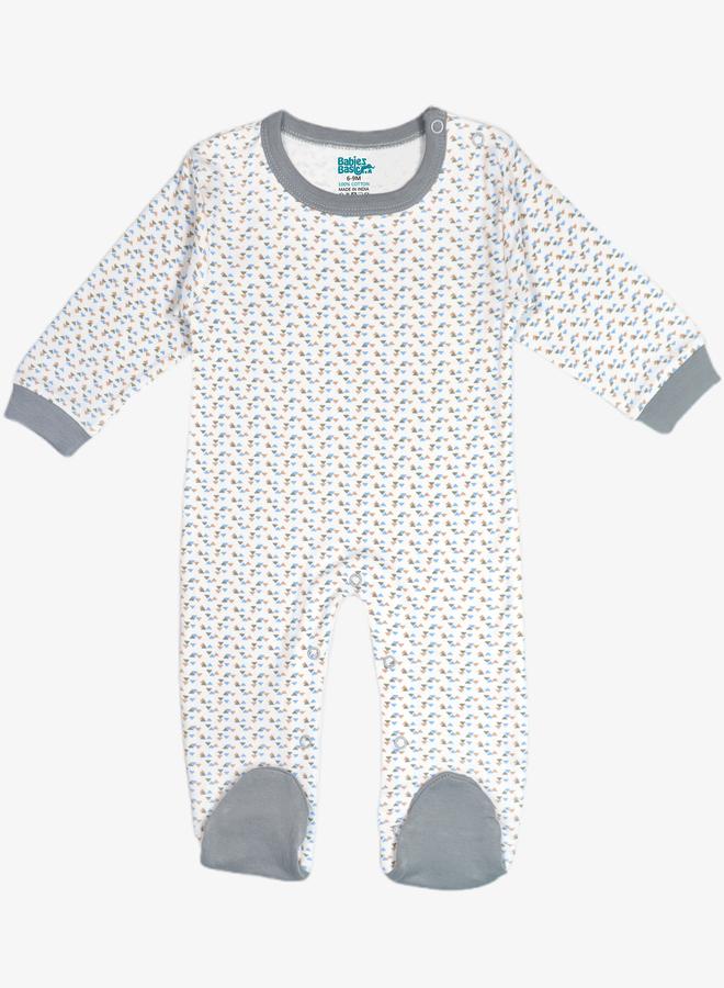 بابيز_بيسك طقم 5 قطع - مريلة، رومبر، قفازات، قبعة، وبدلة نوم - Image 2